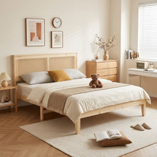 Load image into Gallery viewer, Tropi Queen Wooden Bed Frame - Natural