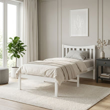 Load image into Gallery viewer, Capra Single Wooden Bed Frame - White