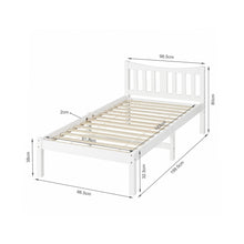 Load image into Gallery viewer, Capra Single Wooden Bed Frame - White