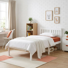 Load image into Gallery viewer, Capra King Single Wooden Bed Frame - White
