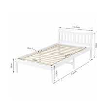 Load image into Gallery viewer, Capra King Single Wooden Bed Frame - White