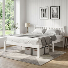 Load image into Gallery viewer, Capra Double Wooden Bed Frame - White