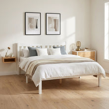 Load image into Gallery viewer, Capra Double Wooden Bed Frame - White