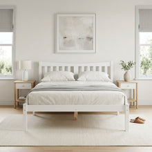 Load image into Gallery viewer, Capra Double Wooden Bed Frame - White