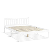 Load image into Gallery viewer, Capra Double Wooden Bed Frame - White