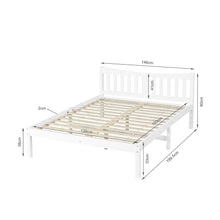 Load image into Gallery viewer, Capra Double Wooden Bed Frame - White