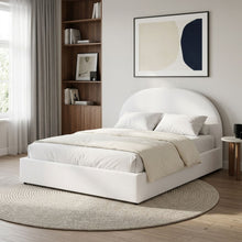 Load image into Gallery viewer, Isabella Boucle Queen Gas Lift Bed Frame - White
