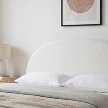 Load image into Gallery viewer, Isabella Boucle Queen Gas Lift Bed Frame - White