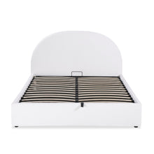 Load image into Gallery viewer, Isabella Boucle Queen Gas Lift Bed Frame - White