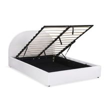 Load image into Gallery viewer, Isabella Boucle Queen Gas Lift Bed Frame - White