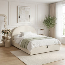 Load image into Gallery viewer, Isabella Boucle Queen Gas Lift Bed Frame - Cream