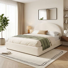 Load image into Gallery viewer, Isabella Boucle Queen Gas Lift Bed Frame - Cream