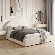 Load image into Gallery viewer, Isabella Boucle Queen Gas Lift Bed Frame - Cream