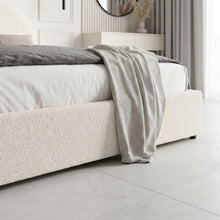 Load image into Gallery viewer, Isabella Boucle Queen Gas Lift Bed Frame - Cream