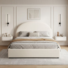 Load image into Gallery viewer, Isabella Boucle Queen Gas Lift Bed Frame - Cream