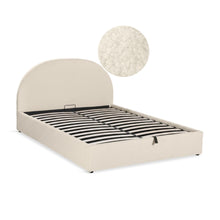 Load image into Gallery viewer, Isabella Boucle Queen Gas Lift Bed Frame - Cream