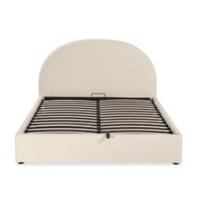 Load image into Gallery viewer, Isabella Boucle Queen Gas Lift Bed Frame - Cream
