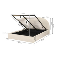 Load image into Gallery viewer, Isabella Boucle Queen Gas Lift Bed Frame - Cream
