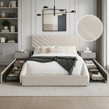 Load image into Gallery viewer, Elara Queen Bed Frame with 4 Drawers - Beige