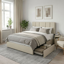 Load image into Gallery viewer, Strada Double Bed Frame with 4 Drawers - Beige