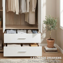 Load image into Gallery viewer, Bram 3 Door Wardrobe Cabinet with 2 Drawers - Oak + White