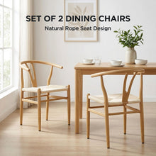 Load image into Gallery viewer, Winter Rope Seat Dining Chair Wishbone Chair Replica - Set of 2 - Natural
