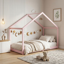Load image into Gallery viewer, Homi Single Wooden Bed Frame - Pink