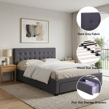 Load image into Gallery viewer, lt11043-eleanor-double-bed-frame-with-4-drawers-dark-grey-2607035