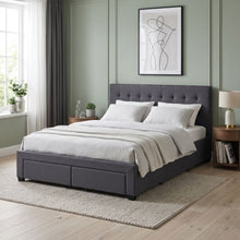 Load image into Gallery viewer, Eleanor Double Bed Frame with 4 Drawers - Dark Grey