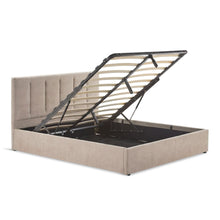 Load image into Gallery viewer, Stow Queen Gas Lift Bed Frame - Linen Khaki
