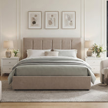 Load image into Gallery viewer, Stow Queen Gas Lift Bed Frame - Linen Khaki