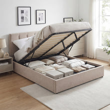 Load image into Gallery viewer, Stow Queen Gas Lift Bed Frame - Linen Khaki