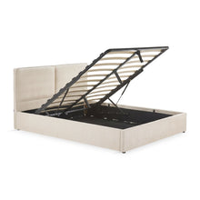 Load image into Gallery viewer, Pureloft Queen Gas Lift Bed Frame - Linen Light Beige