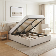 Load image into Gallery viewer, Steady Queen Gas Lift Bed Frame - Linen Beige