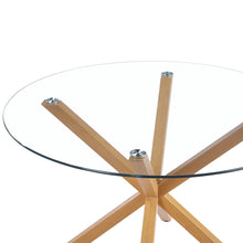 Load image into Gallery viewer, Flare Tempered Glass Round Dining Table 120 x 78cm - Transparent + Natural