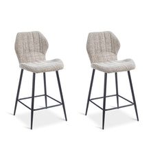 Load image into Gallery viewer, Hygge Fabric Bar Stool - Set Of 2 - Light Brown