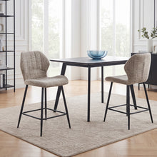 Load image into Gallery viewer, Hygge Fabric Bar Stool - Set Of 2 - Light Brown