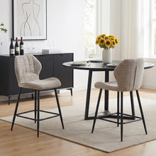 Load image into Gallery viewer, Hygge Fabric Bar Stool - Set Of 2 - Light Brown