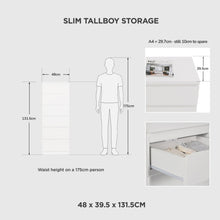 Load image into Gallery viewer, Tongass Wooden Slim Tallboy 6 Drawers - White