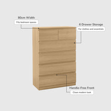 Load image into Gallery viewer, Tongass 6 Drawer Tallboy - Oak