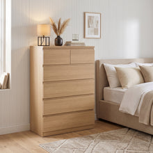 Load image into Gallery viewer, Tongass 6 Drawer Tallboy - Oak