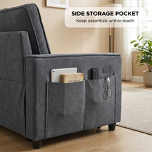 Load image into Gallery viewer, lt10912-kauri-boucle-2-seater-sofa-bed-dark-grey-2607093