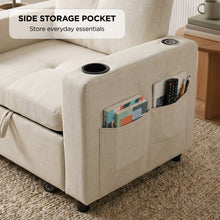 Load image into Gallery viewer, lt10909-mist-1-seater-sofa-bed-with-cup-holder-and-side-tray-cream-2607094