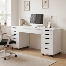 Load image into Gallery viewer, Ennova Rolling Computer Desk with Drawers - White