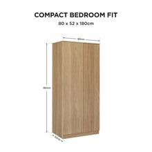 Load image into Gallery viewer, Benny 2 Door Wardrobe - Light Teak