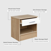Load image into Gallery viewer, Miller Bedside Table - Light Teak + White