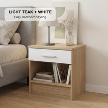 Load image into Gallery viewer, Miller Bedside Table - Light Teak + White