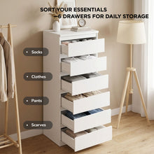 Load image into Gallery viewer, Tongass Wooden Slim Tallboy 6 Drawers - White