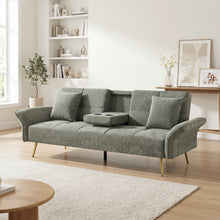 Load image into Gallery viewer, Forest 3 Seater Sofa Bed with Cup Holder - Green