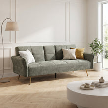 Load image into Gallery viewer, Forest 3 Seater Sofa Bed with Cup Holder - Green